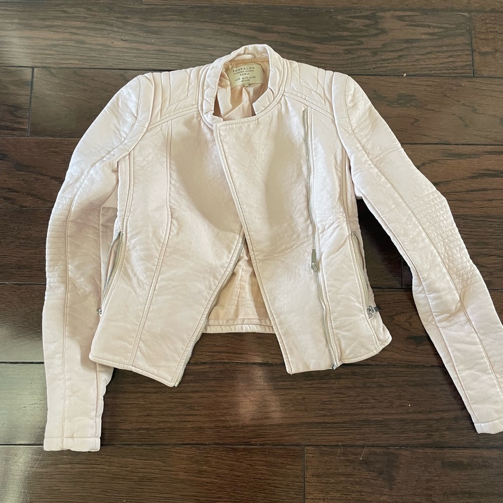 Pink faux leather Zara jacket